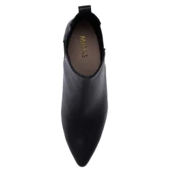 Sale Midas Shoes Briann Black Leather Ankle Boots
