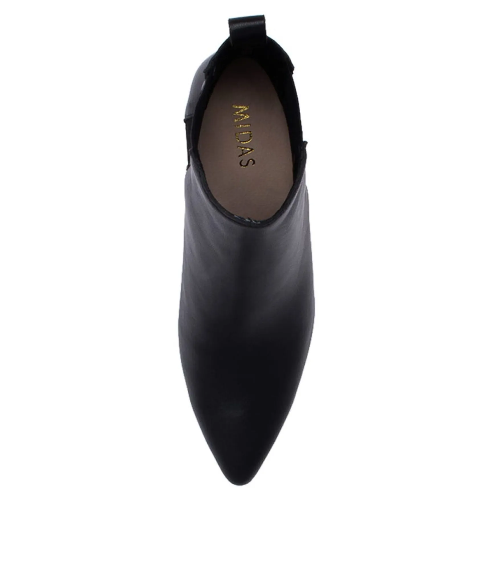 Sale Midas Shoes Briann Black Leather Ankle Boots