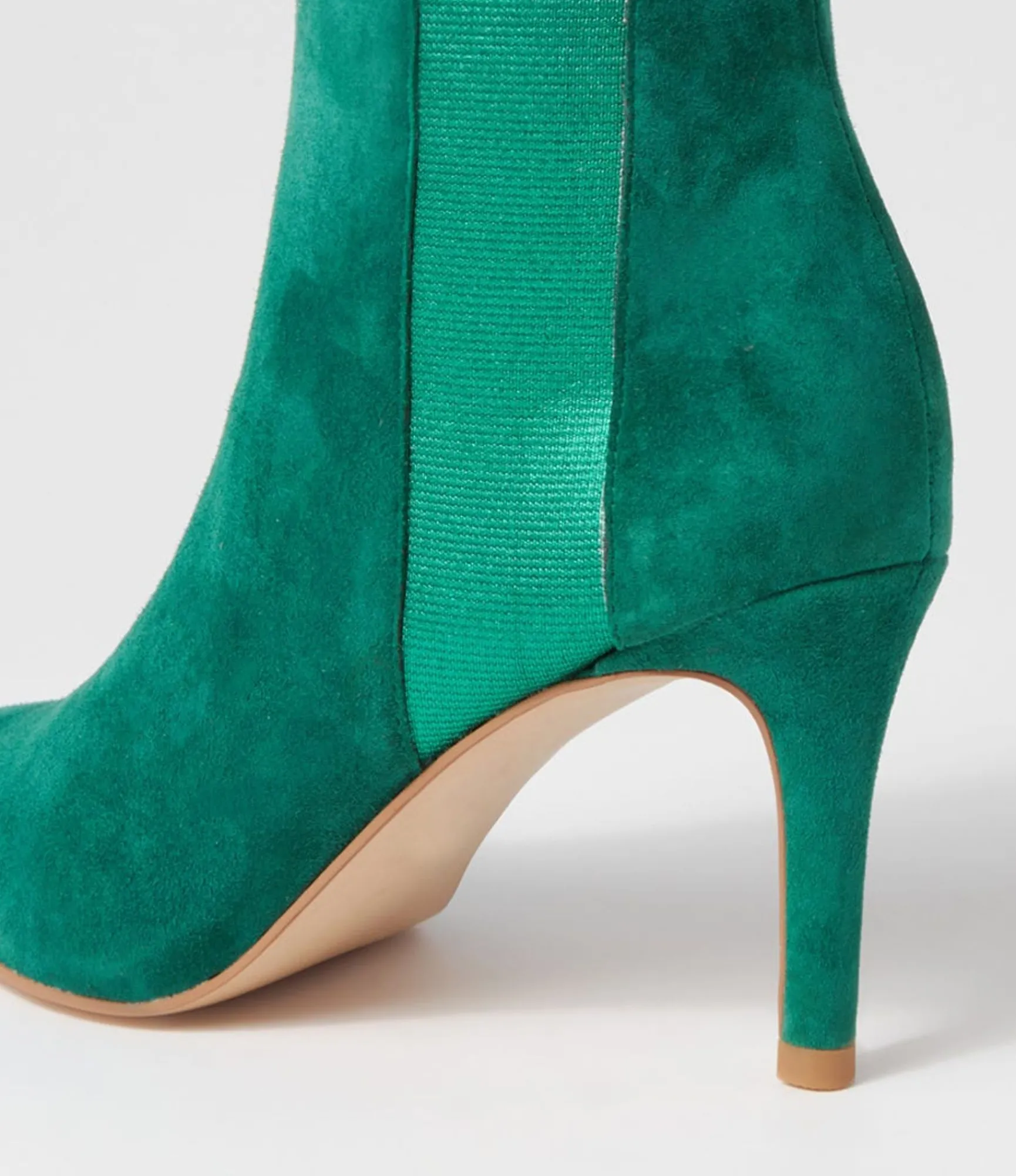 Store Midas Shoes Briann Emerald Metallic Suede Elastic Ankle Boots