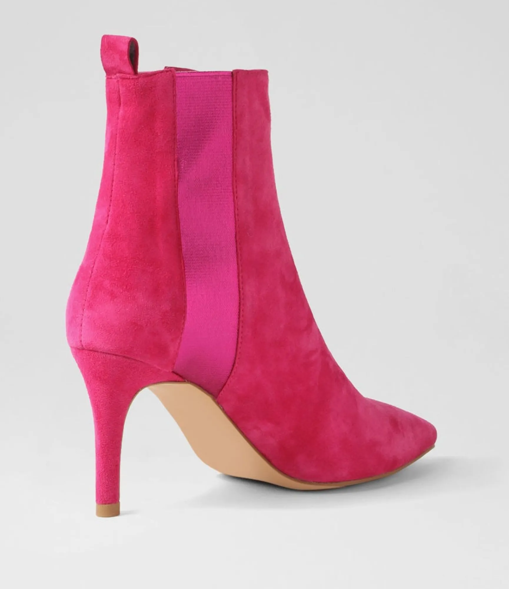 Cheap Midas Shoes Briann Fuchsia Metallic Suede Elastic Ankle Boots
