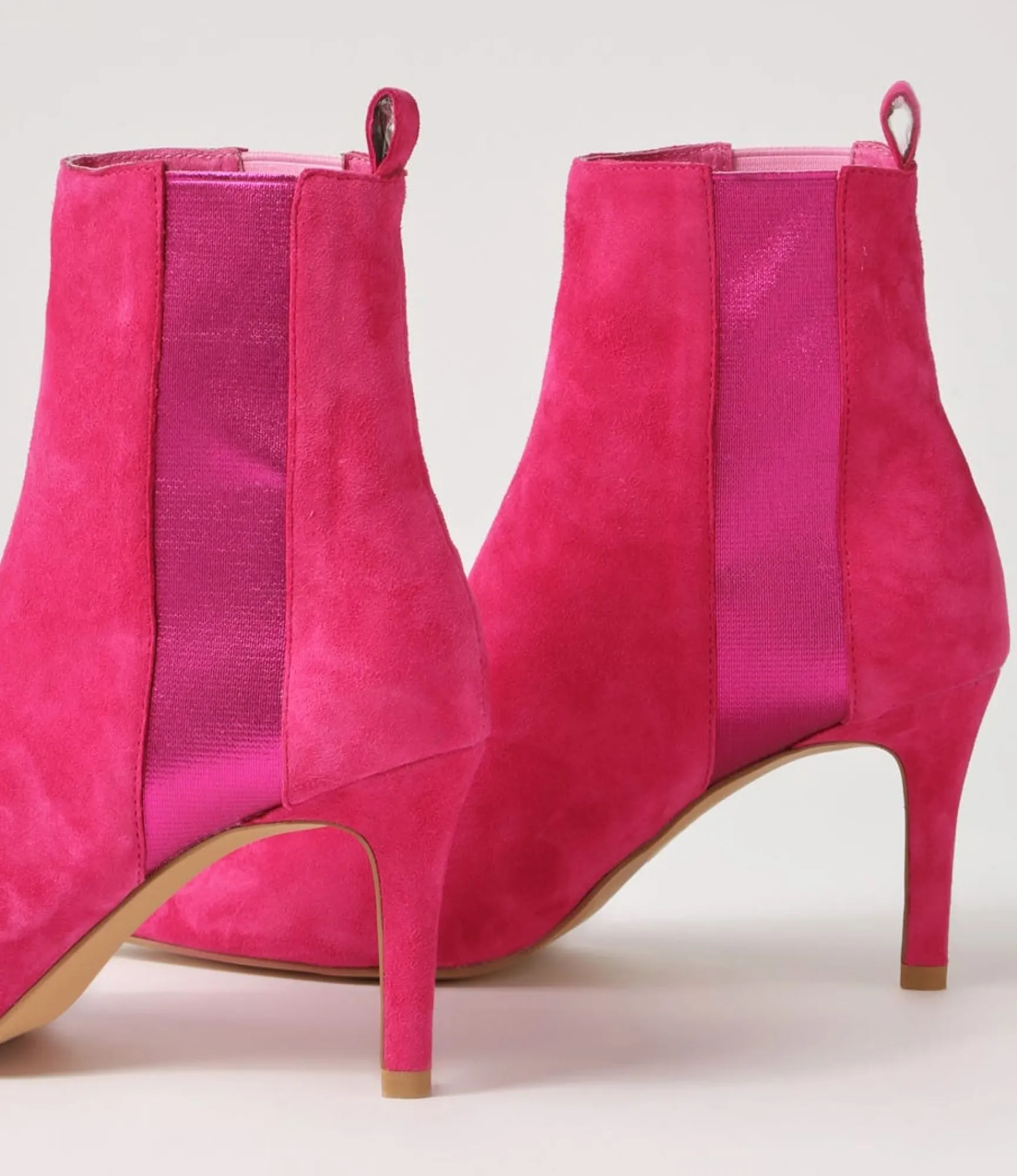 Cheap Midas Shoes Briann Fuchsia Metallic Suede Elastic Ankle Boots