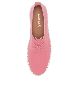Fashion Midas Shoes Brooks Pretty Pink Leather Sneakers Ws
