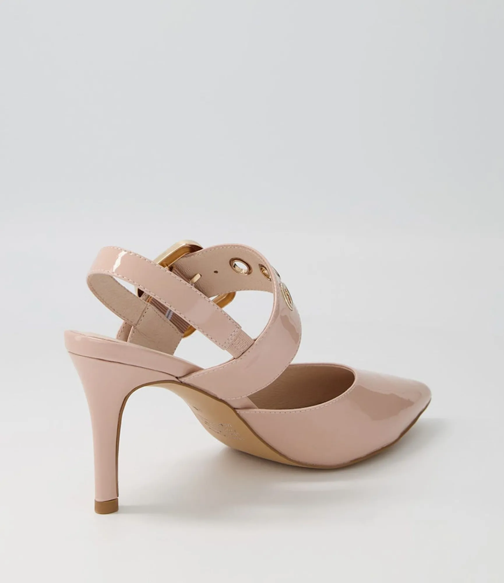 Best Midas Shoes Brya Nude Patent Leather Pump Heels