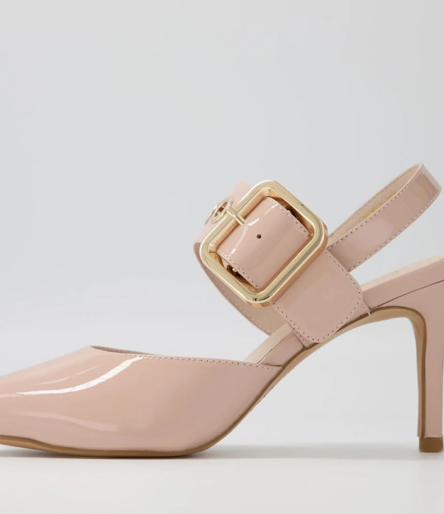 Best Midas Shoes Brya Nude Patent Leather Pump Heels