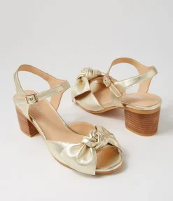 Cheap Midas Shoes Bubbs Pale Gold Leather Sandals