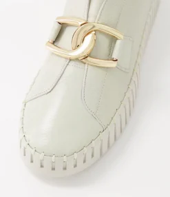 Sale Midas Shoes Buckles Almond Leather Sneakers