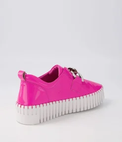 Best Midas Shoes Buckles Pink White Patent Leather Sneakers