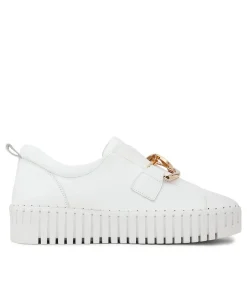 Best Sale Midas Shoes Buckles White White Sole Leather Sneakers