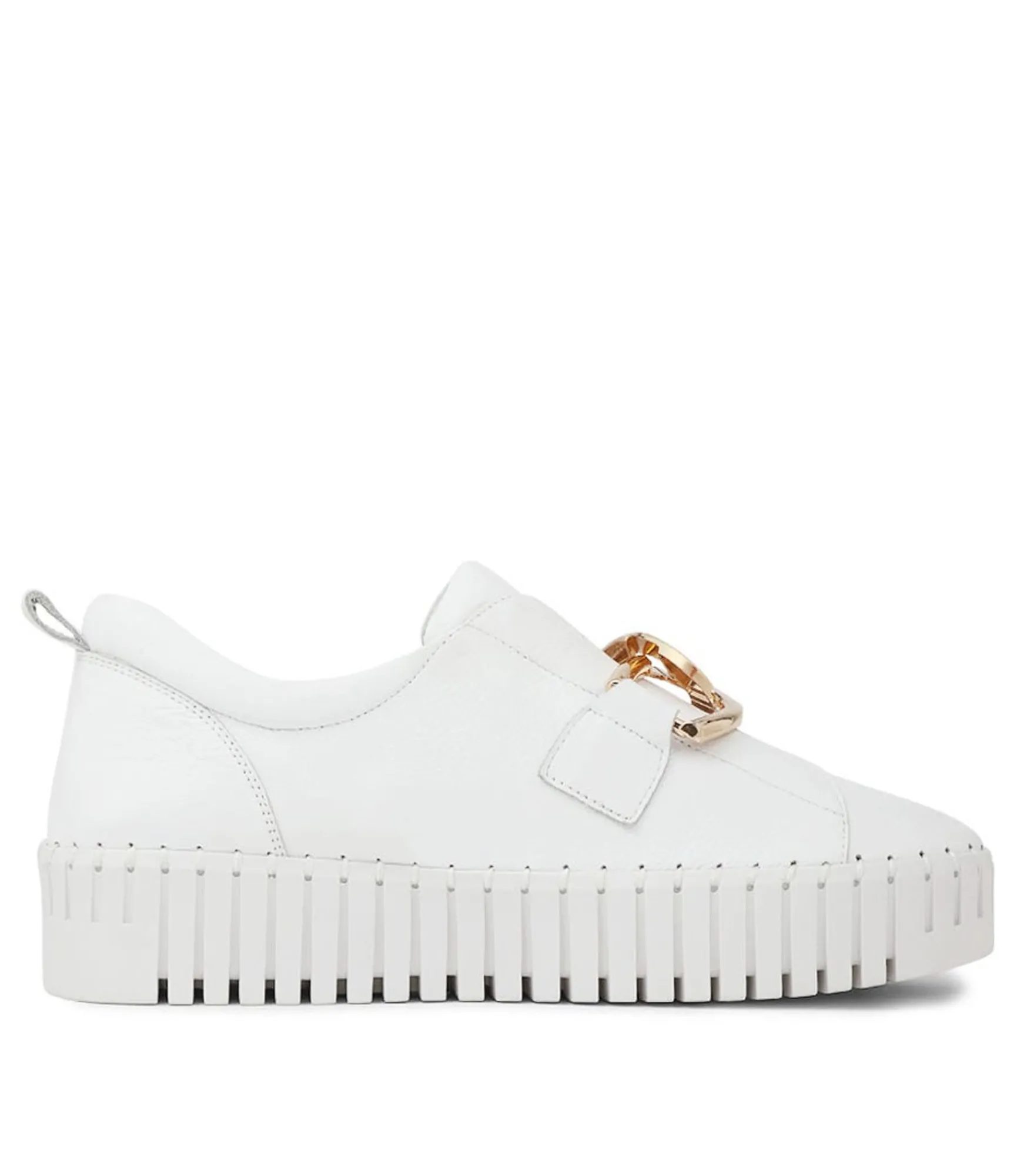 Best Sale Midas Shoes Buckles White White Sole Leather Sneakers