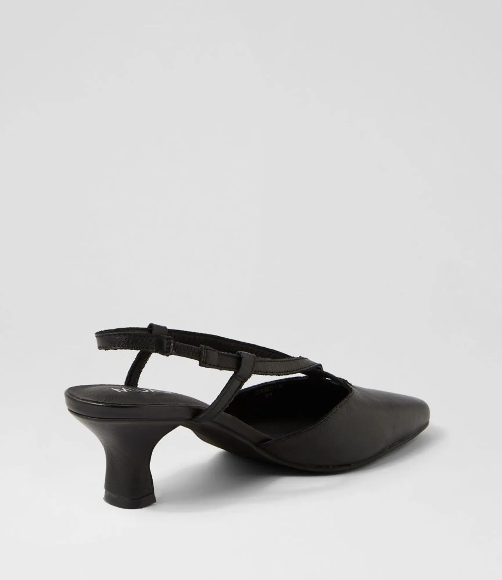 Clearance Midas Shoes Camdyn Black Leather Heels