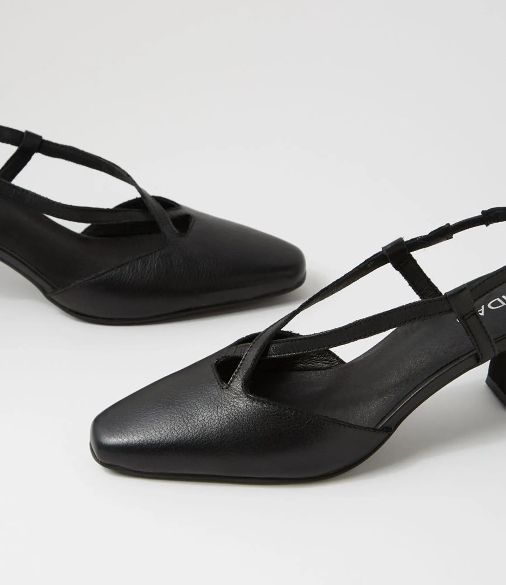 Clearance Midas Shoes Camdyn Black Leather Heels