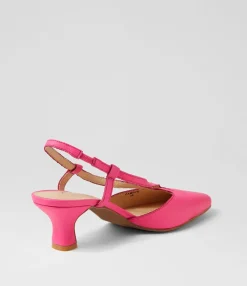 Best Midas Shoes Camdyn Hot Pink Leather Heels