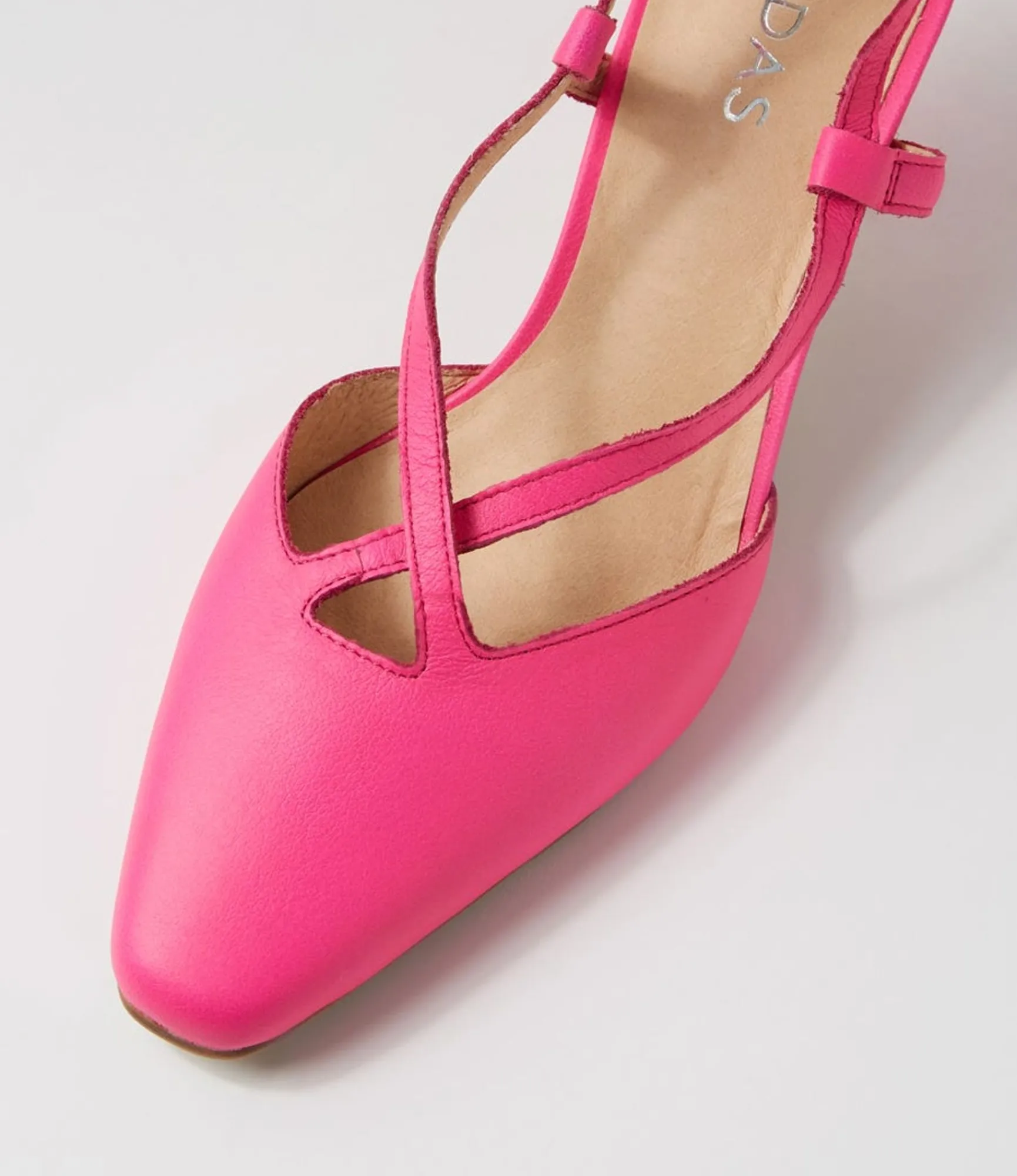 Best Midas Shoes Camdyn Hot Pink Leather Heels