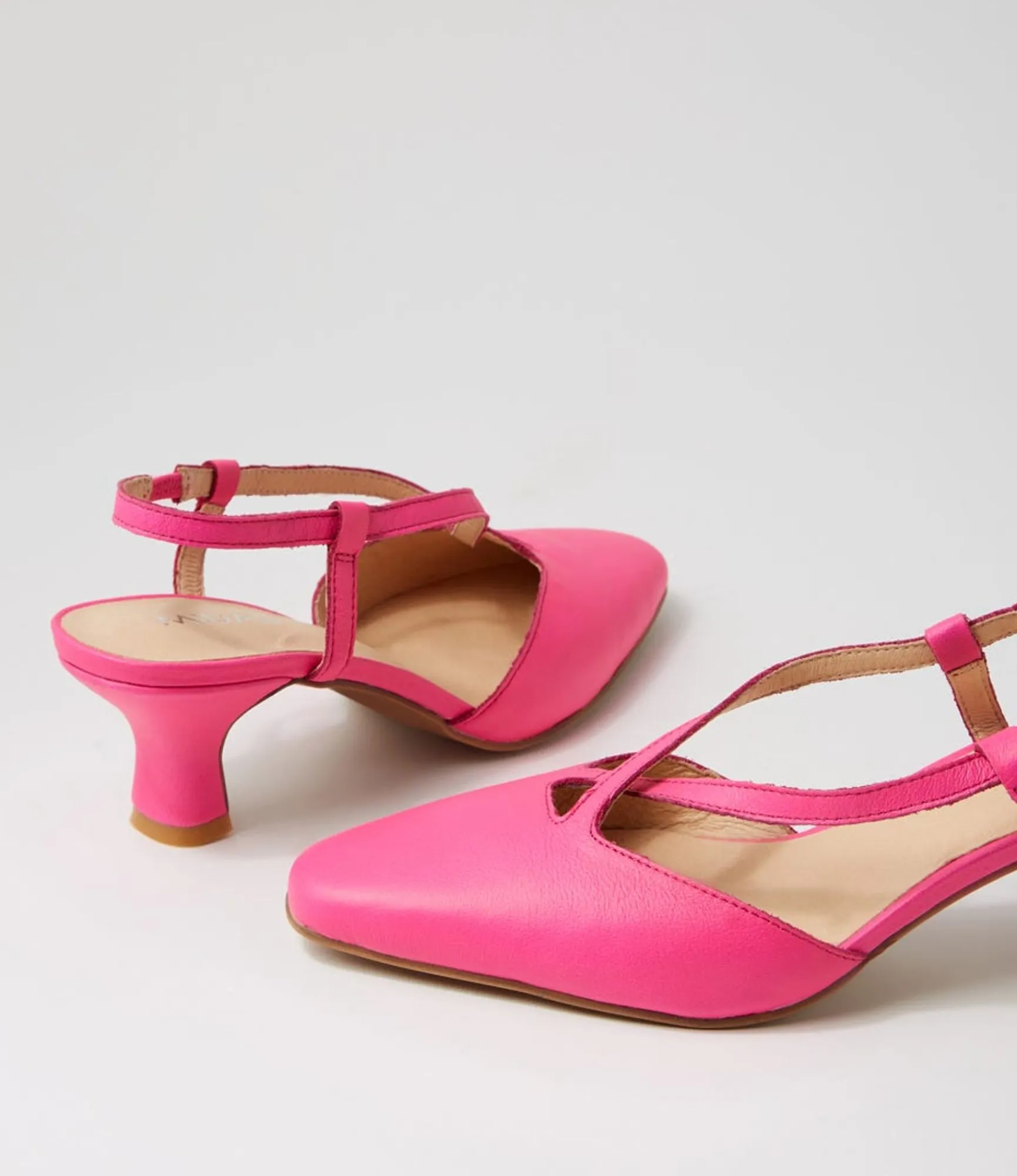 Best Midas Shoes Camdyn Hot Pink Leather Heels