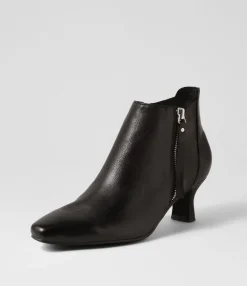 Cheap Midas Shoes Canna Black Leather Ankle Boots