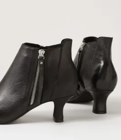 Cheap Midas Shoes Canna Black Leather Ankle Boots
