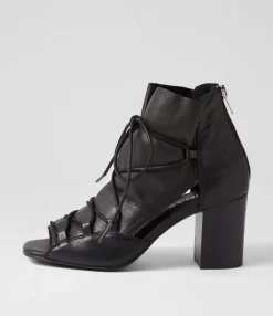 Clearance Midas Shoes Capell Black Leather Sandals