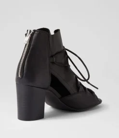 Clearance Midas Shoes Capell Black Leather Sandals