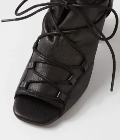 Clearance Midas Shoes Capell Black Leather Sandals