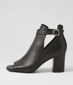 Fashion Midas Shoes Cerene Black Leather Sandals