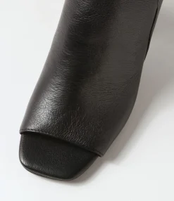 Fashion Midas Shoes Cerene Black Leather Sandals