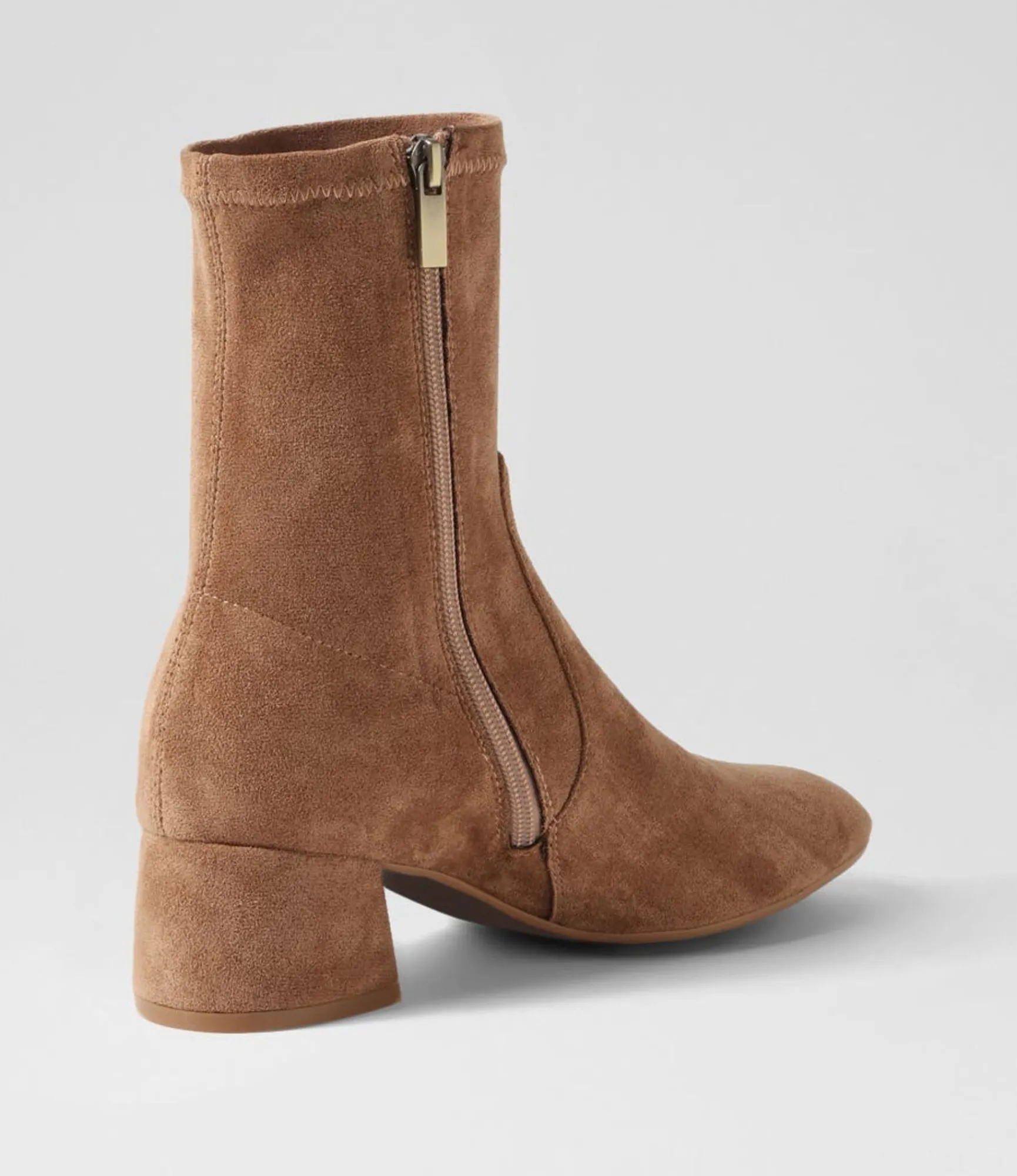 Best Sale Midas Shoes Checker Light Choc Stretch Microsuede Ankle Boots