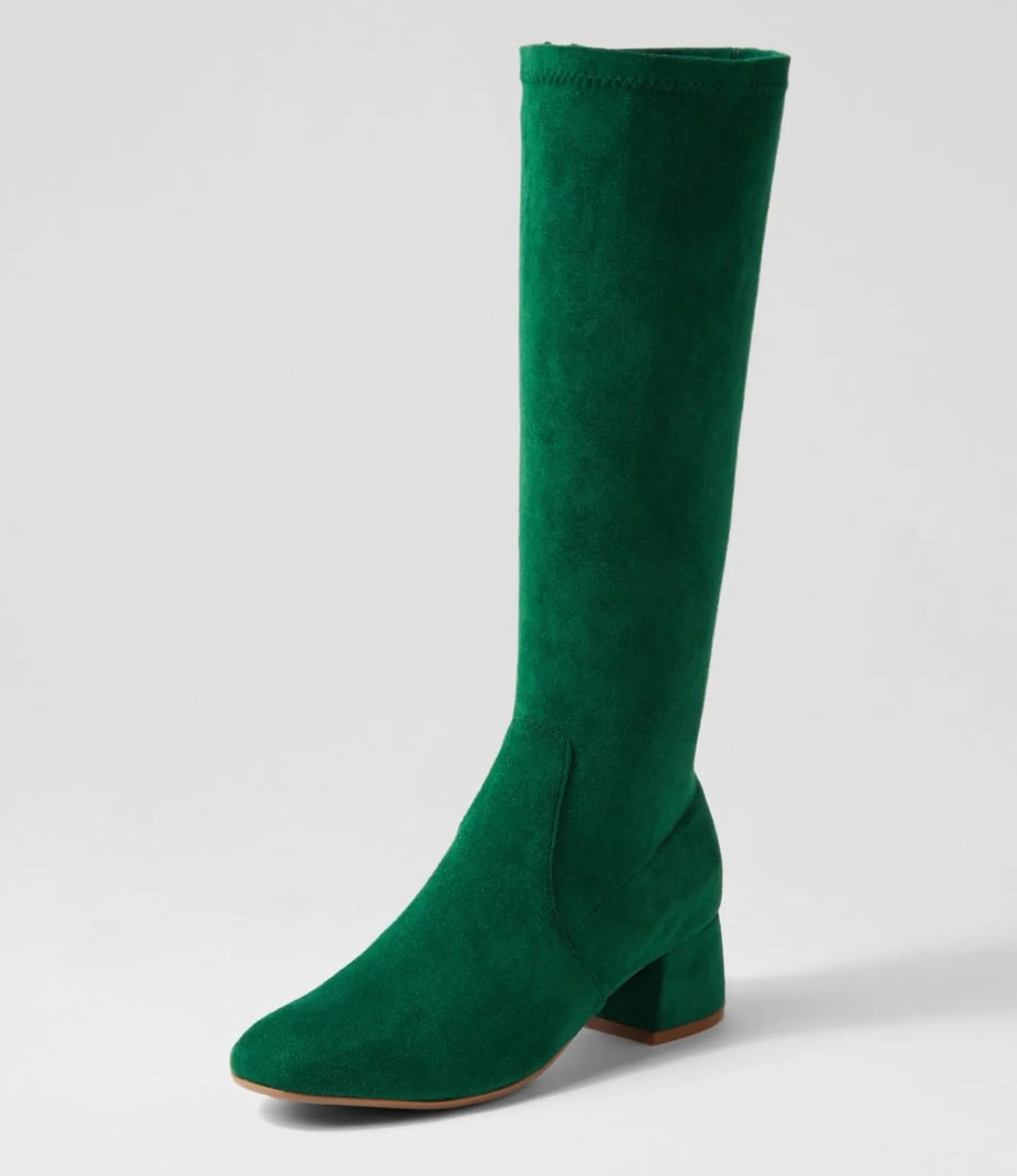 Best Midas Shoes Chevon Emerald Stretch Microsuede Knee High Boots