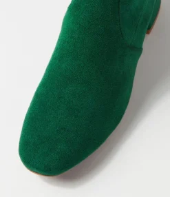 Best Midas Shoes Chevon Emerald Stretch Microsuede Knee High Boots