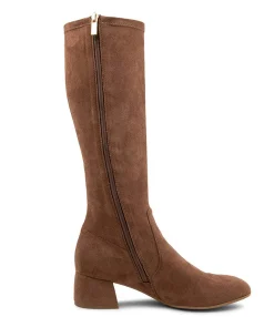 Outlet Midas Shoes Chevon Taupe Microsuede Knee High Boots
