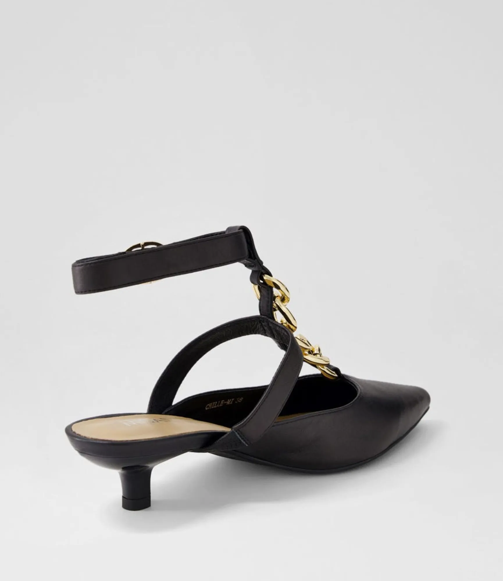 Store Midas Shoes Chille Black Leather Heels