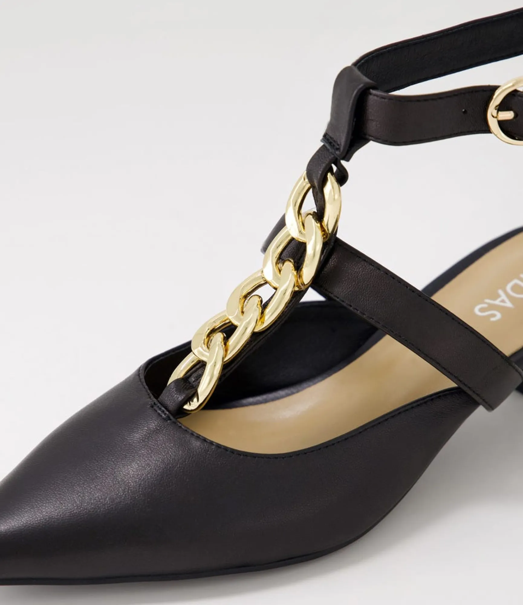 Store Midas Shoes Chille Black Leather Heels