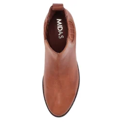 Best Sale Midas Shoes Cohan Cognac Leather Chelsea Boots