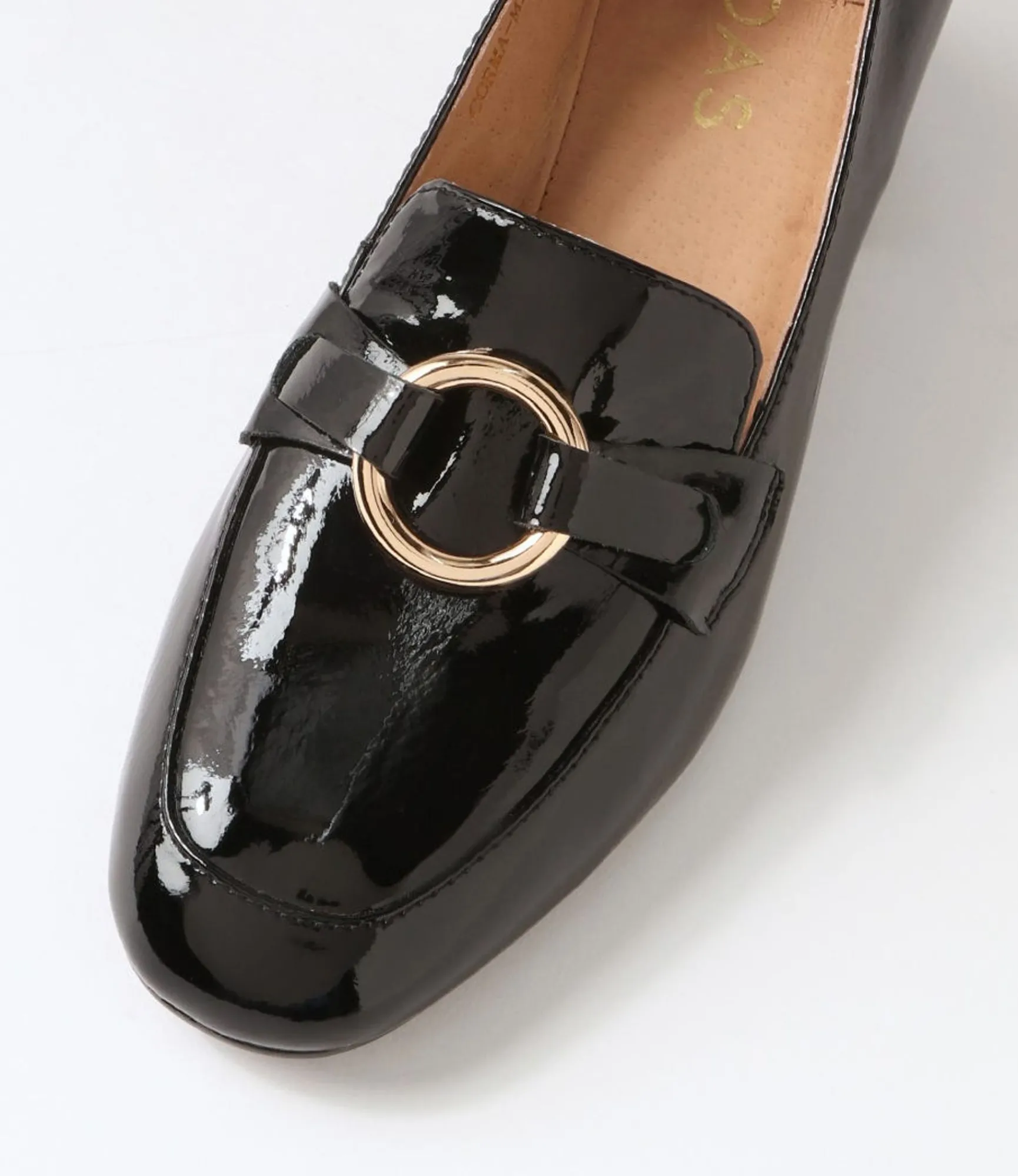 Clearance Midas Shoes Corma Black Patent Leather Heels