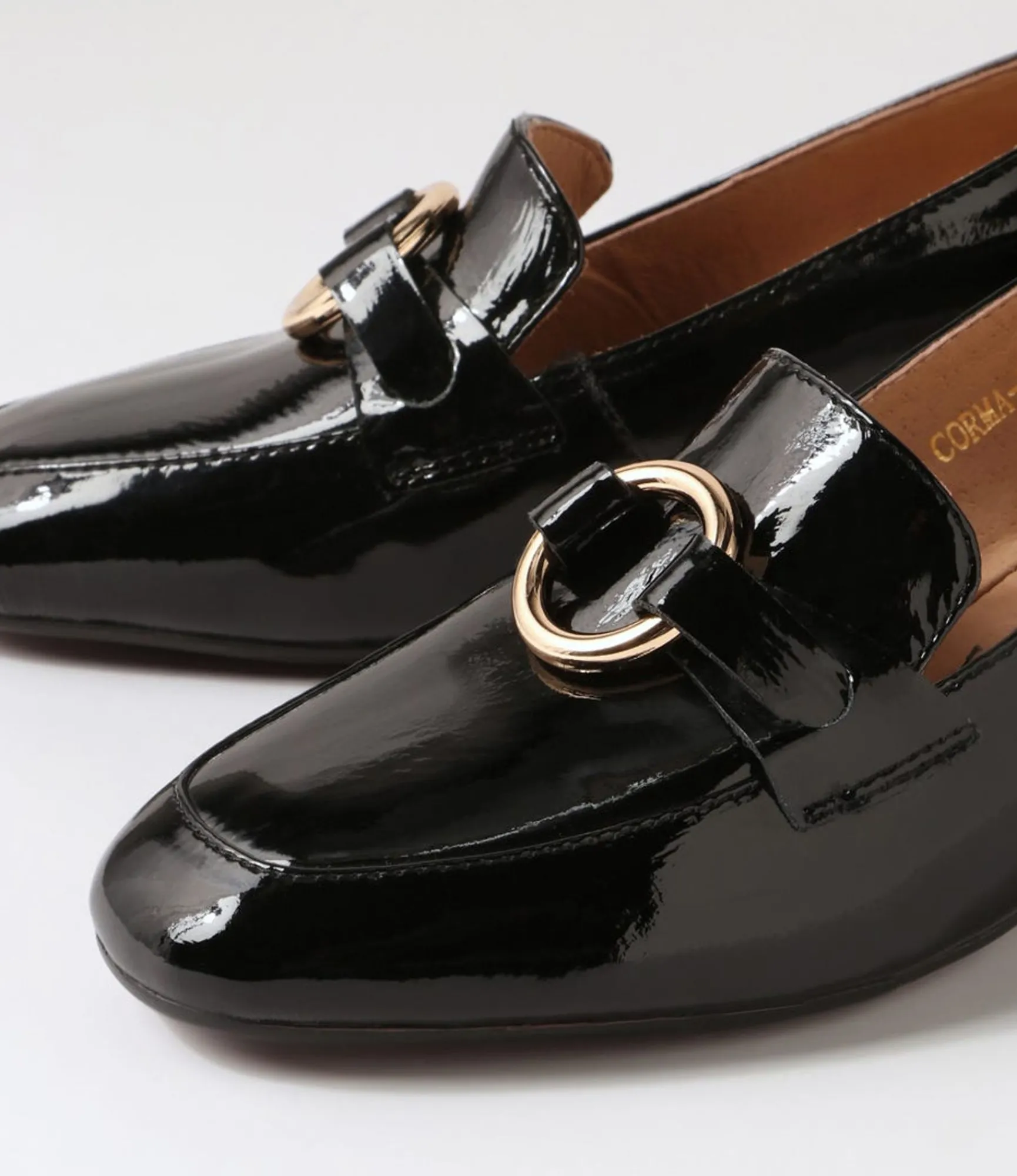 Clearance Midas Shoes Corma Black Patent Leather Heels