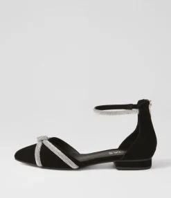 Cheap Midas Shoes Dallace Black Suede Flat Shoes