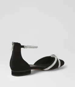 Cheap Midas Shoes Dallace Black Suede Flat Shoes