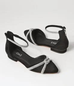 Cheap Midas Shoes Dallace Black Suede Flat Shoes