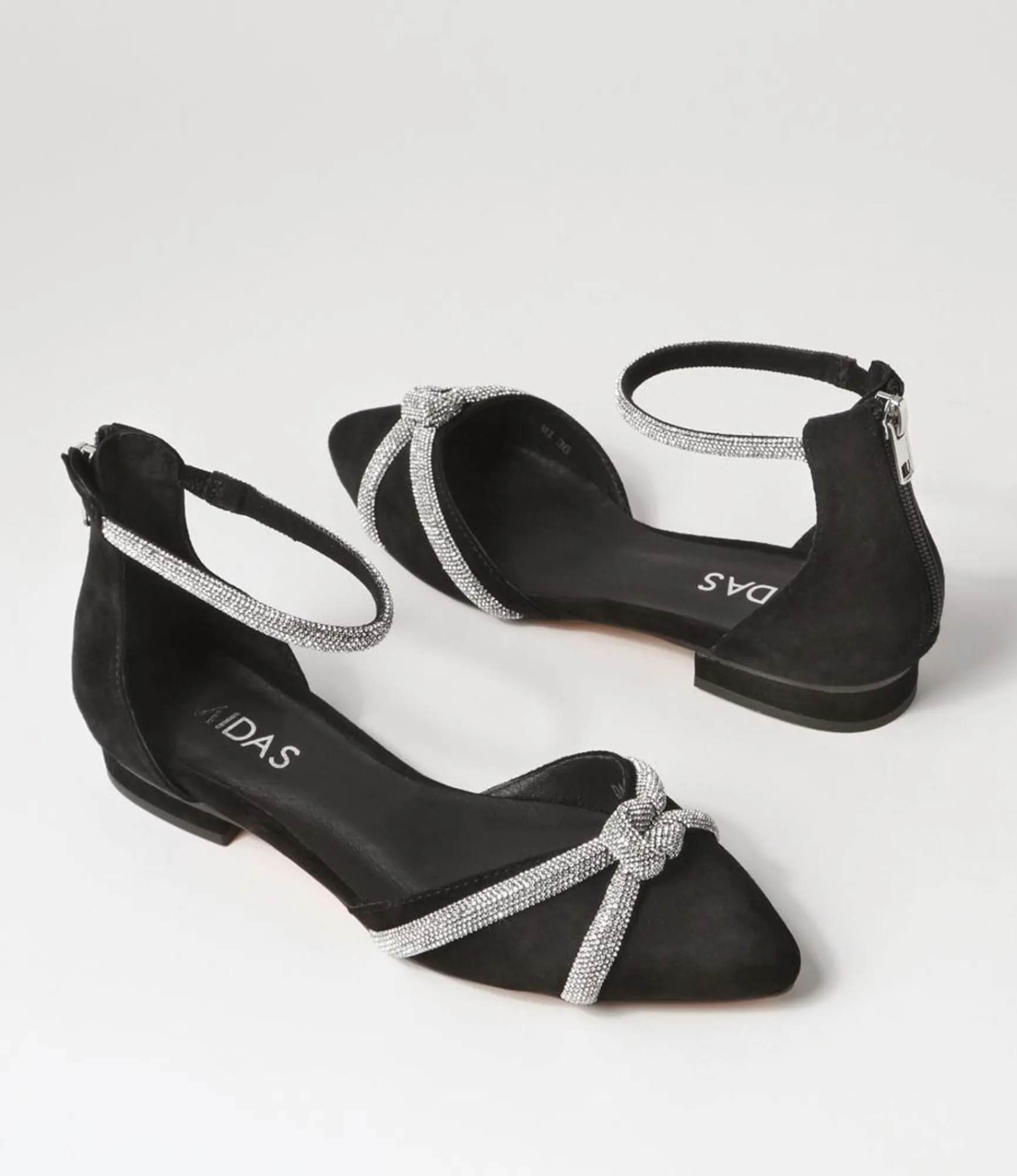 Cheap Midas Shoes Dallace Black Suede Flat Shoes