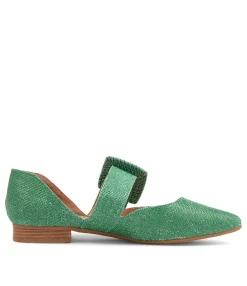 Fashion Midas Shoes Daphni Emerald Woven Flat Shoes
