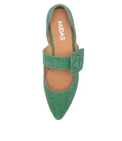 Fashion Midas Shoes Daphni Emerald Woven Flat Shoes