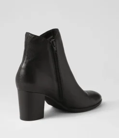 Fashion Midas Shoes Darcey Black Leather Ankle Boots