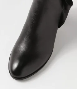 Fashion Midas Shoes Darcey Black Leather Ankle Boots