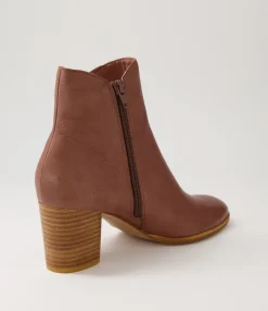 Best Sale Midas Shoes Darcey Rosewood Leather Ankle Boots Nh