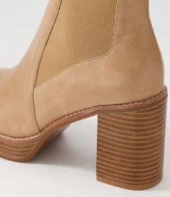 Flash Sale Midas Shoes Dariah Cappuccino Leather Elastic Chelsea Boots