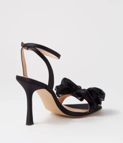 Hot Midas Shoes Darris Black Satin Heels