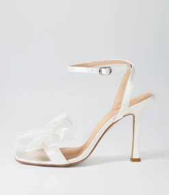 Online Midas Shoes Darris White Satin Sandals