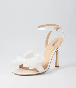 Online Midas Shoes Darris White Satin Sandals