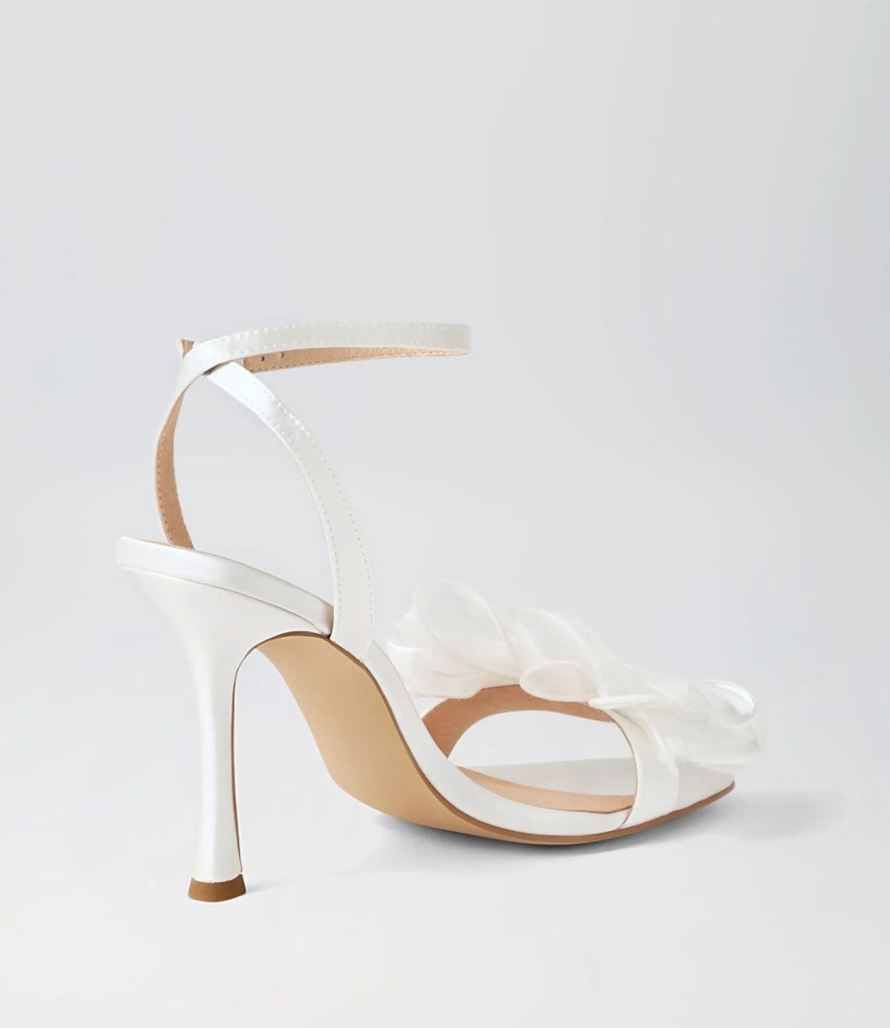 Online Midas Shoes Darris White Satin Sandals
