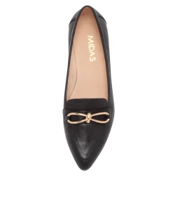Best Sale Midas Shoes Daylan Black Leather Slip Ons