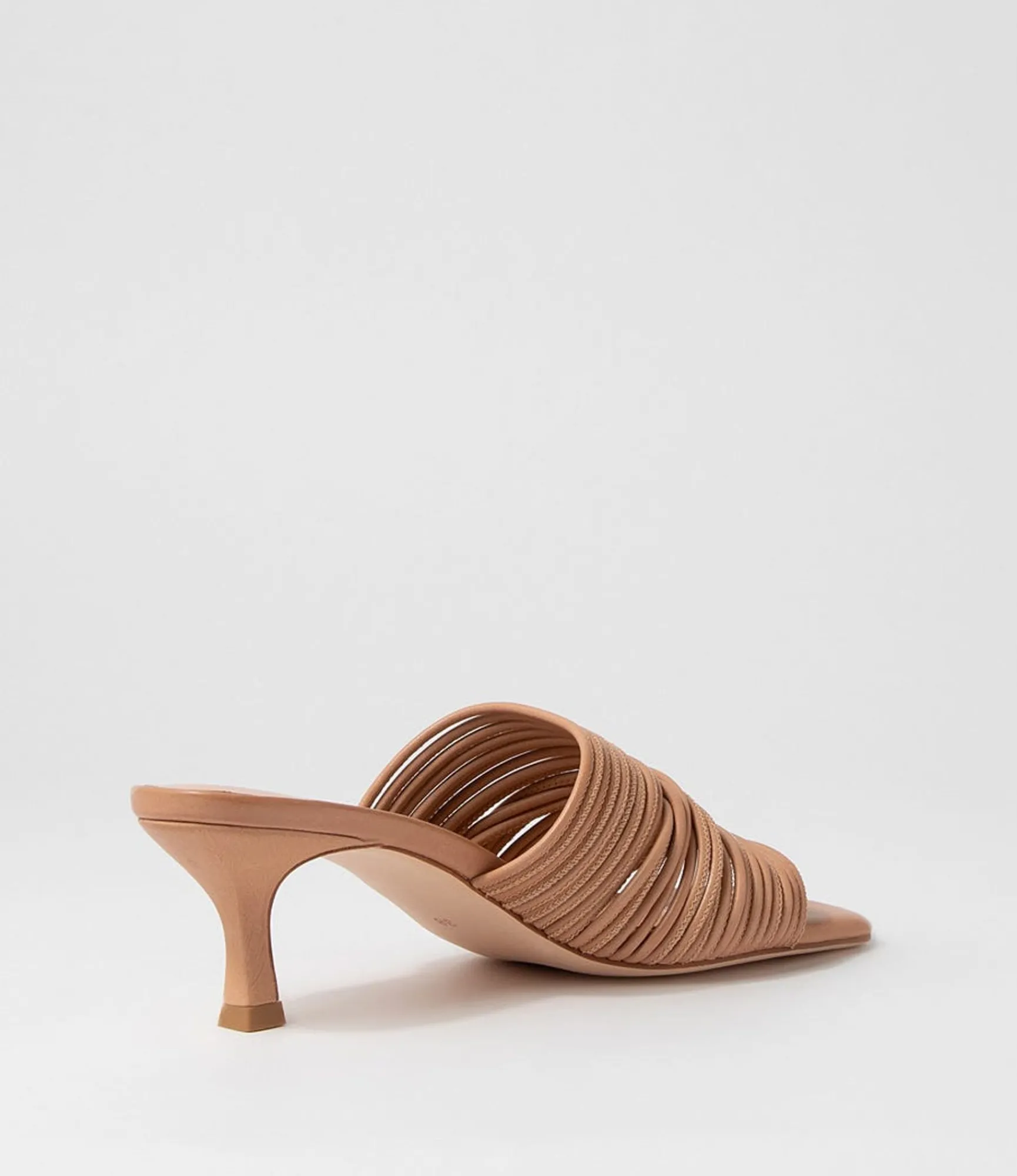 Hot Midas Shoes Dellah Dark Tan Leather Slides